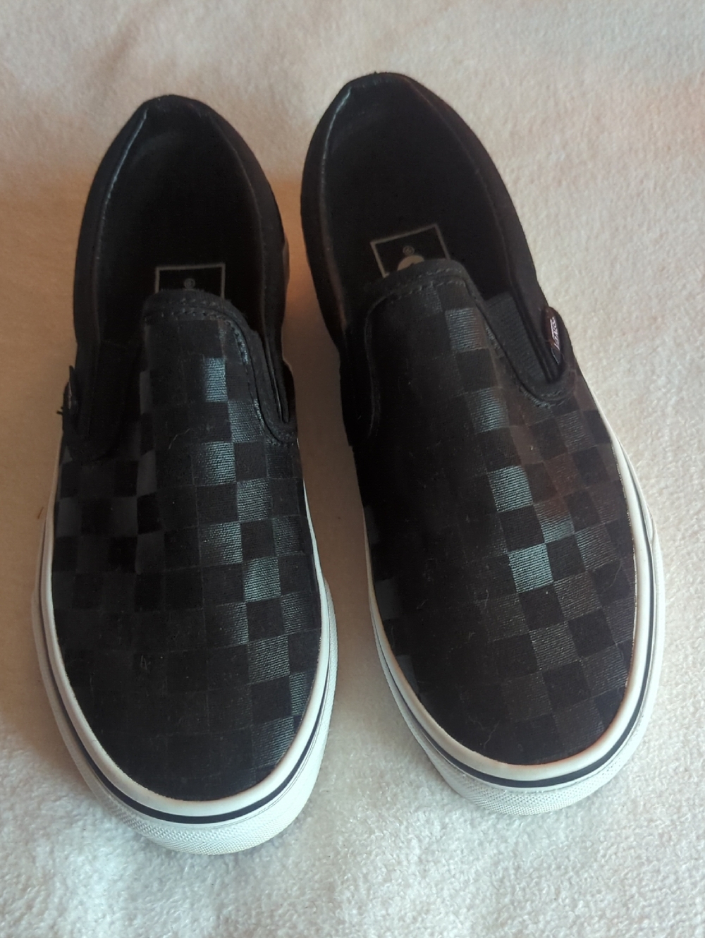 Vans Black Checkerboard Slip-On Flats